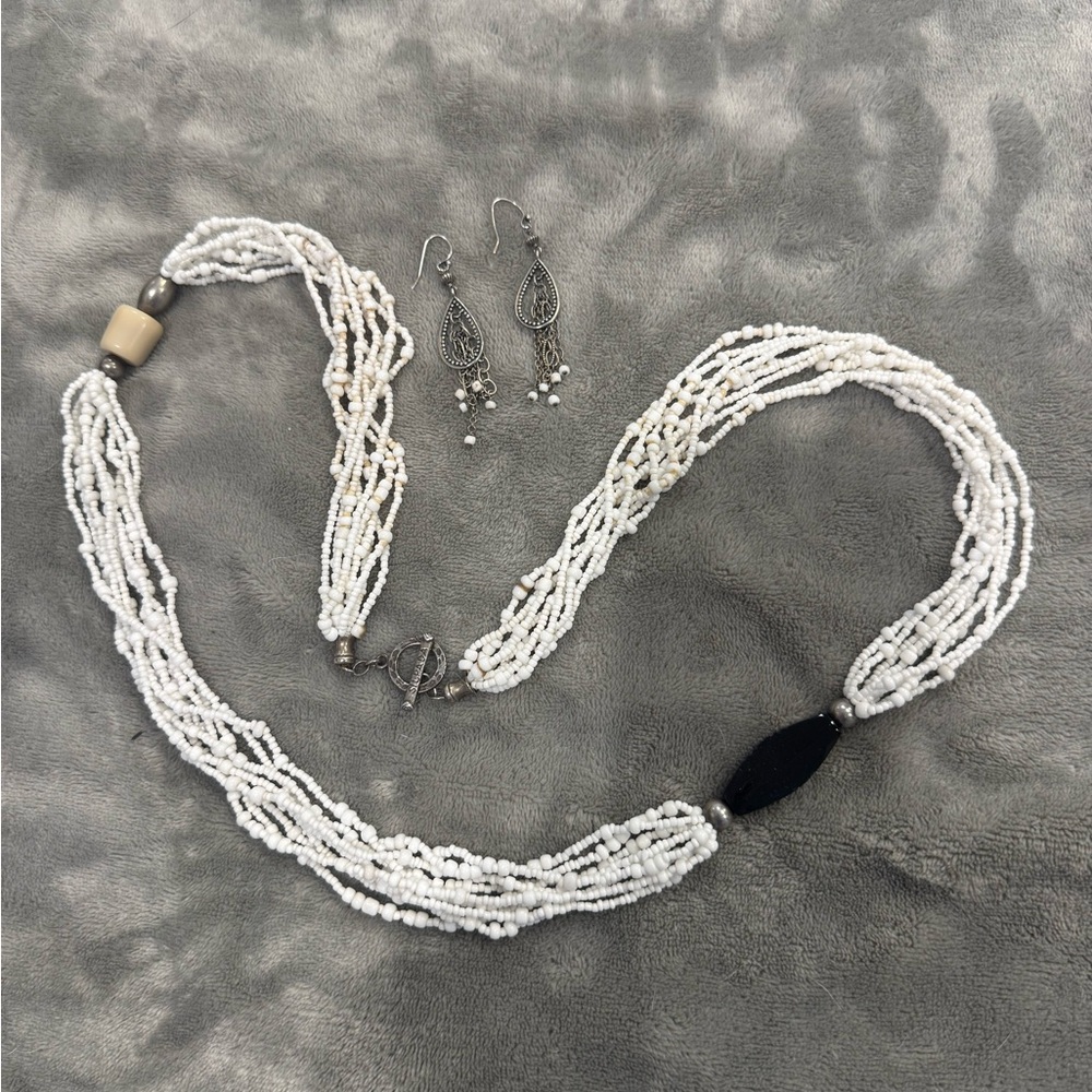 Silpada White and Black Woven Necklace